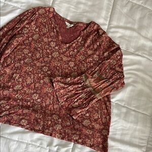 Floral V-Neck Women's Top